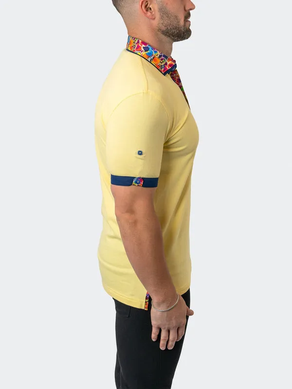 Maceoo Stretch Short-Sleeve Polos | Polo MozartSolid 33 Yellow