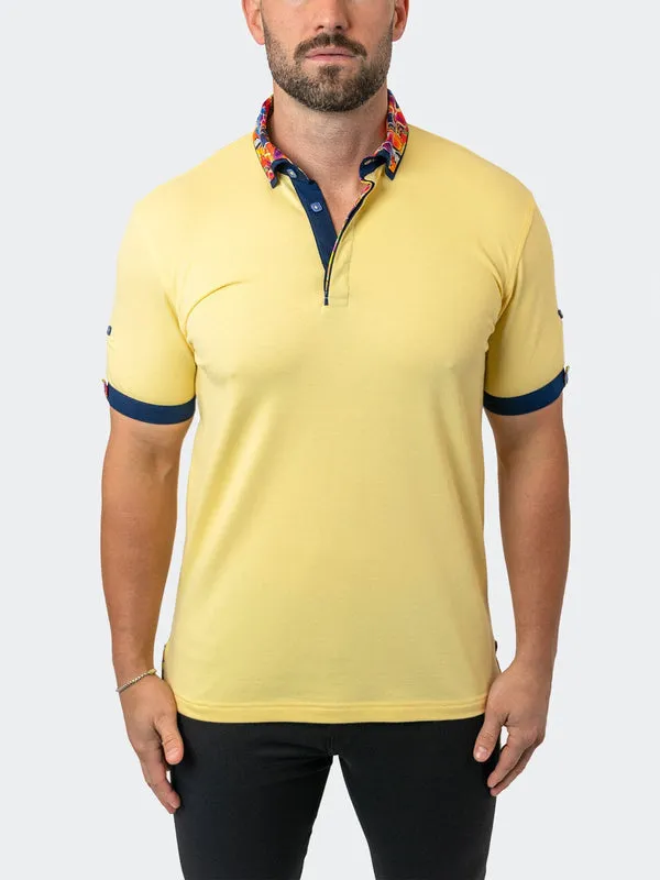 Maceoo Stretch Short-Sleeve Polos | Polo MozartSolid 33 Yellow