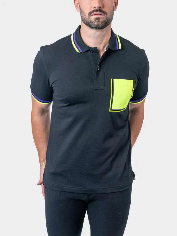 Maceoo Stretch Short-Sleeve Polos | Polo TipMilano Black