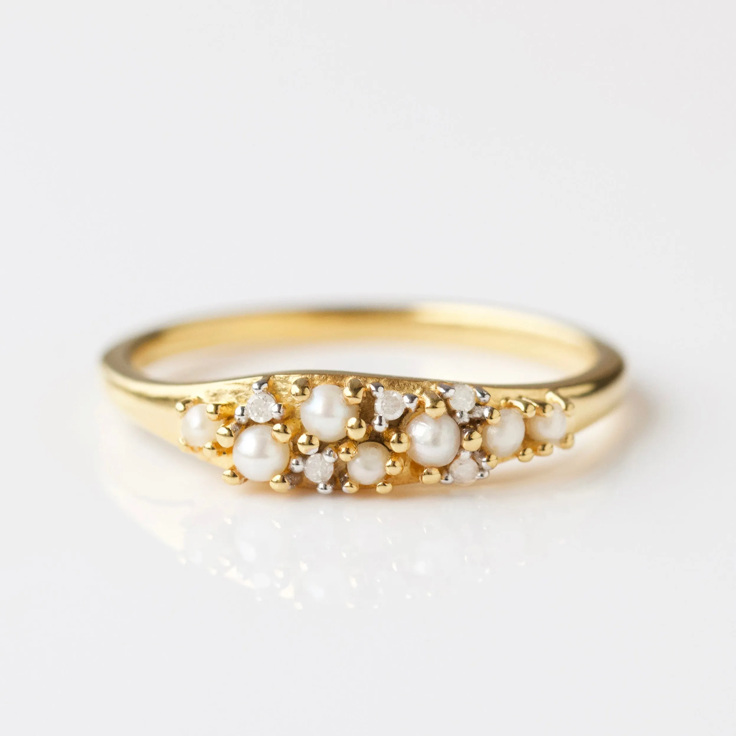 Madeline Pearl and Diamond Scatter Ring