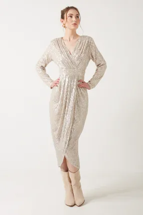 Marc Angelo Sequin Midi Dress