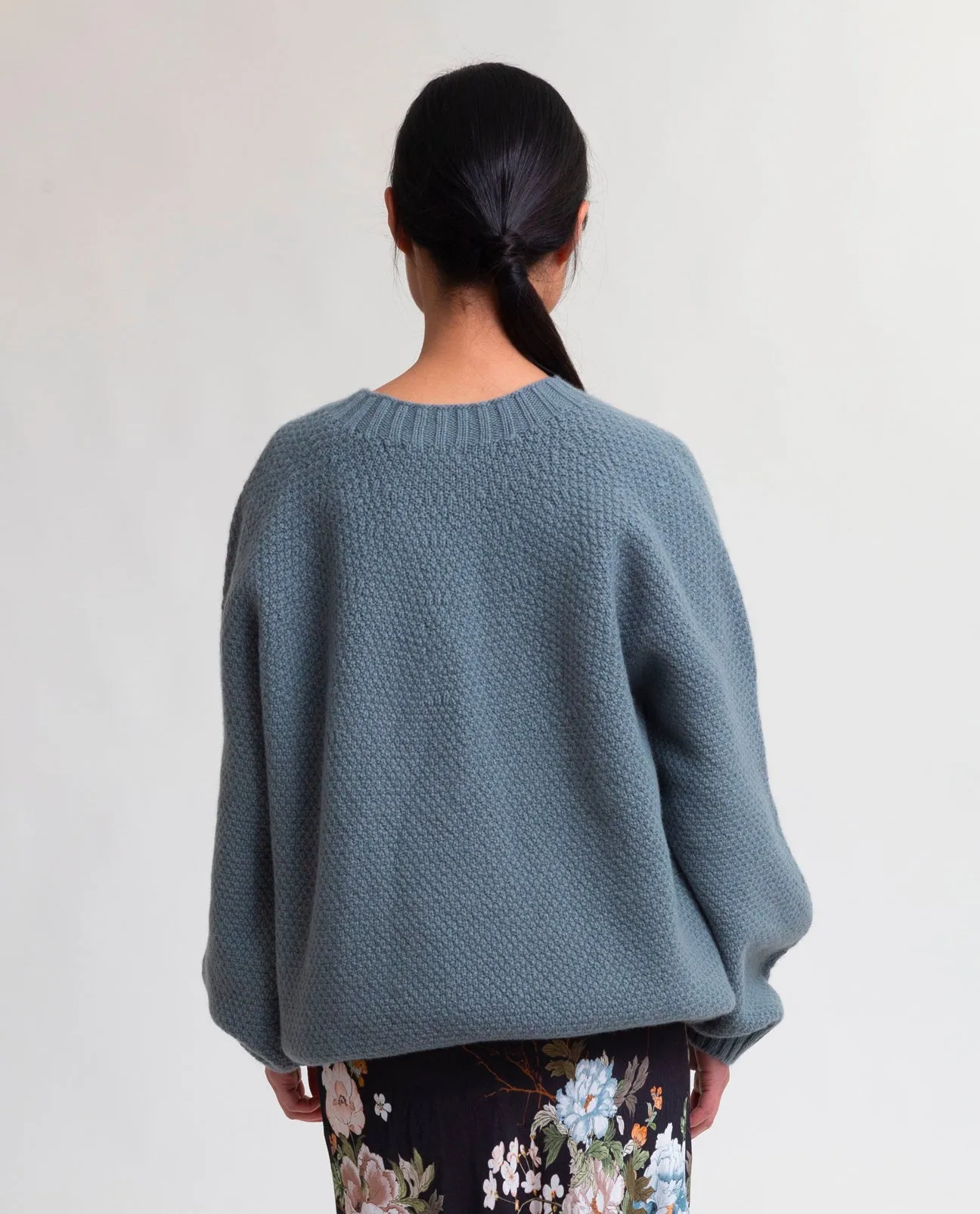 Maria Lambs Wool Jumper In Sage