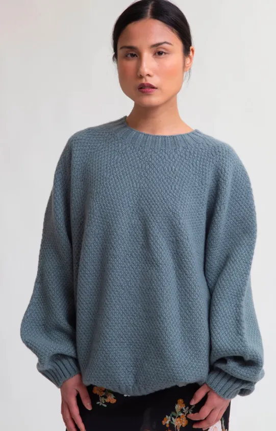 Maria Lambs Wool Jumper In Sage