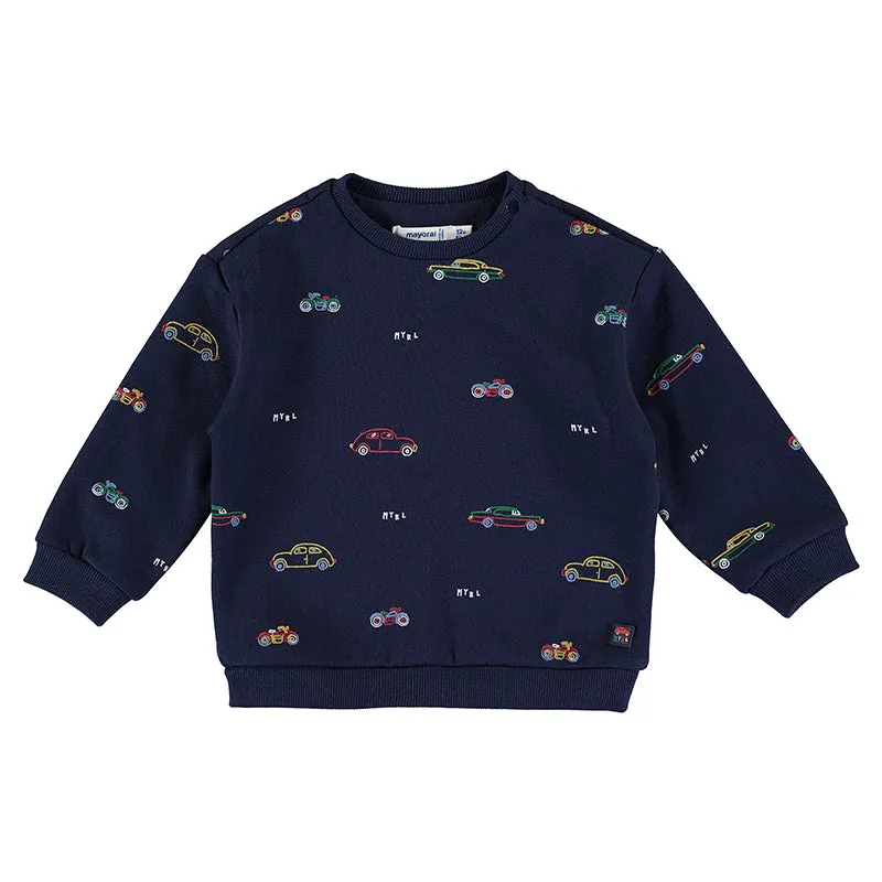 Mayoral Baby L/S Print Sweater _Navy 2411-16