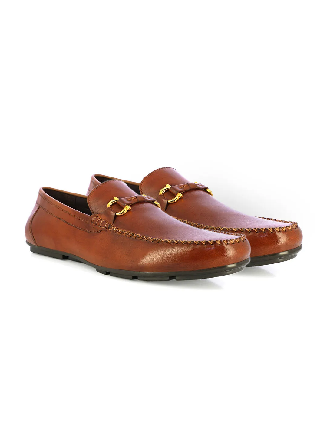 Men's Tan Leather Loafers