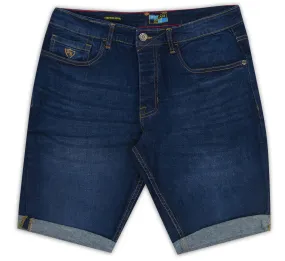 Mid Wash Dark Denim Shorts