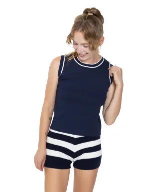 Nautical Stripe Top/Bottom Set in Navy and White