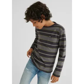 Nukutavake L/S Striped Shirt _Grey 7013-15