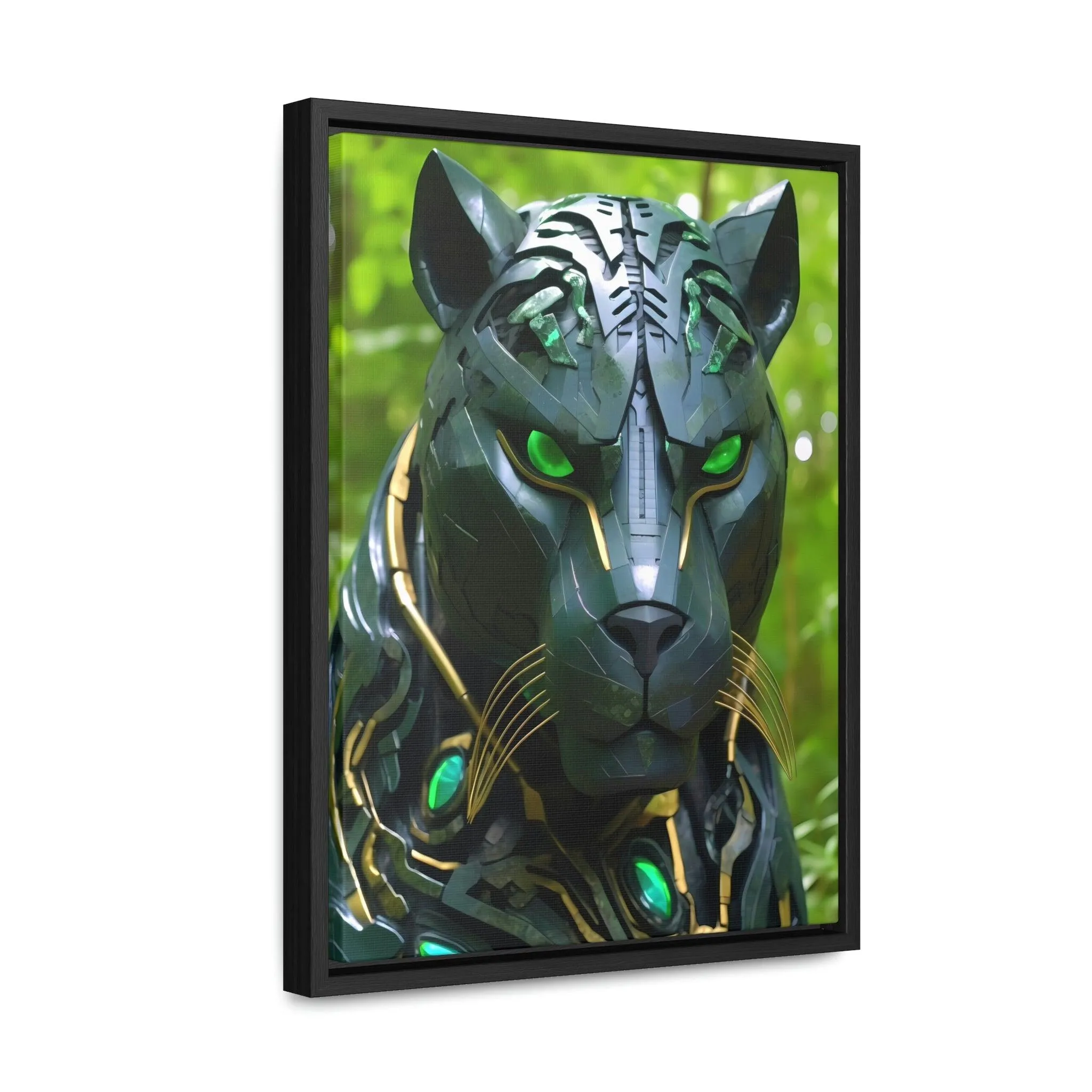 Obsidian Amazonian Black Panther Visionary Art Gallery Canvas Print - Home Decoration