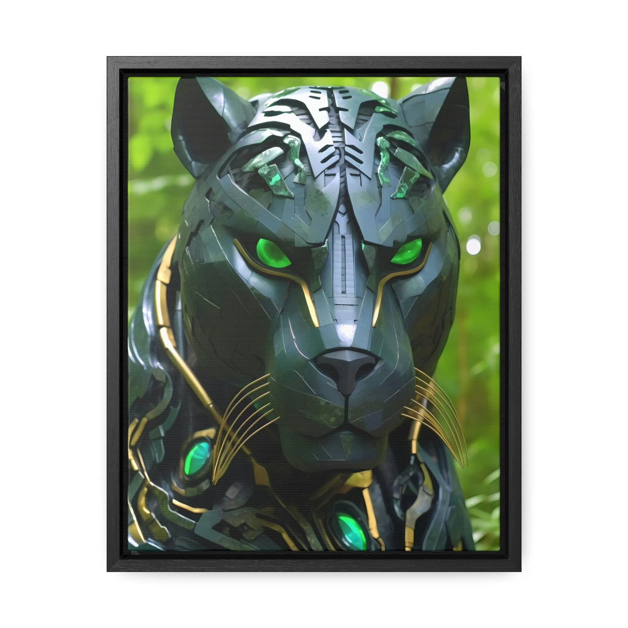 Obsidian Amazonian Black Panther Visionary Art Gallery Canvas Print - Home Decoration