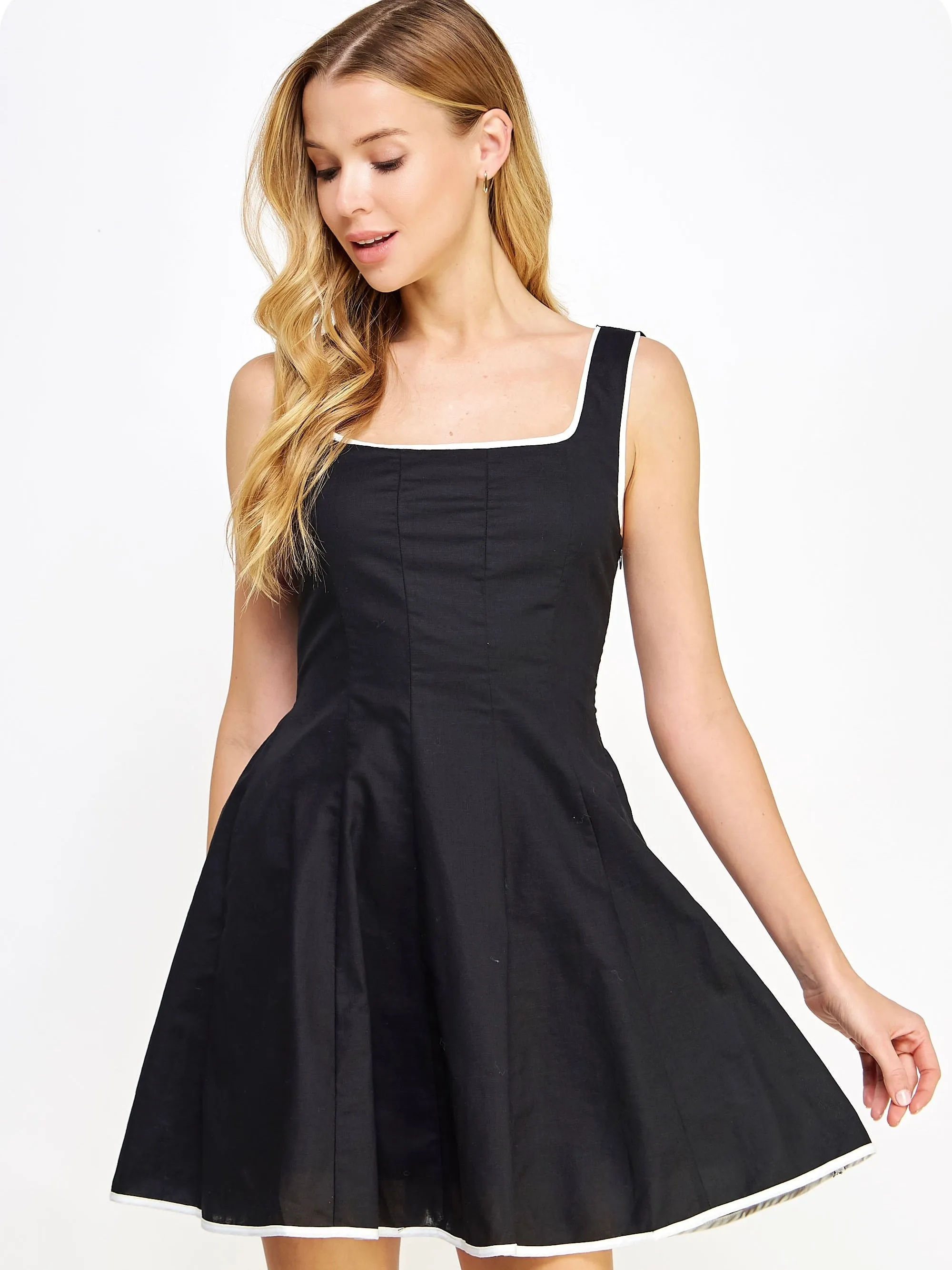 Paige Skater Contrast Dress