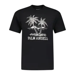 PALM ANGELS Palm Tree Print T-Shirt Black