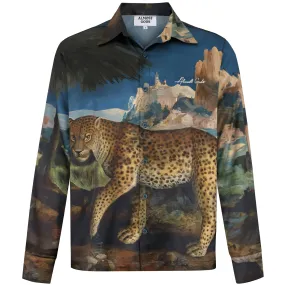 PALM LEOPARD JAPANESE SATIN SHIRT