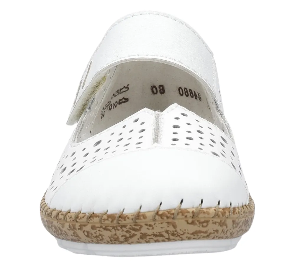 Pantofi casual, dama, RIEKER ANTISTRESS, 44880-80 alb, piele ecologica