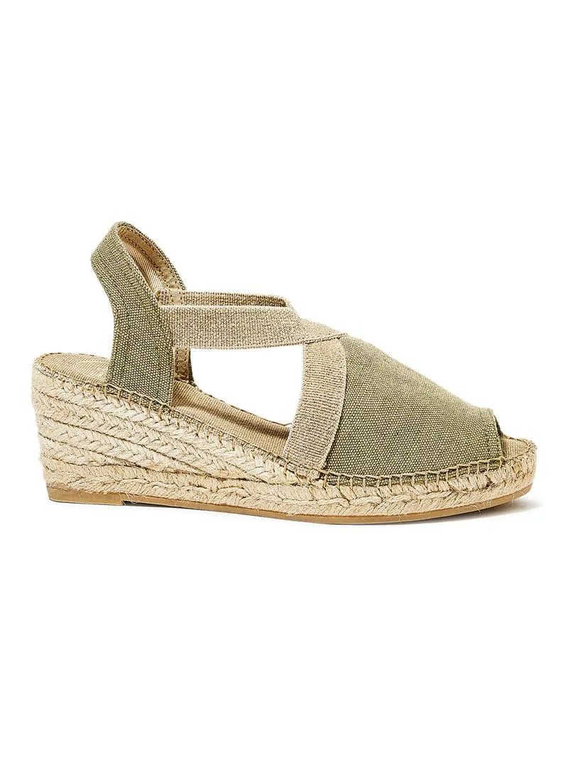 Plain Canvas Wedge Espadrille for Women - Breda-V