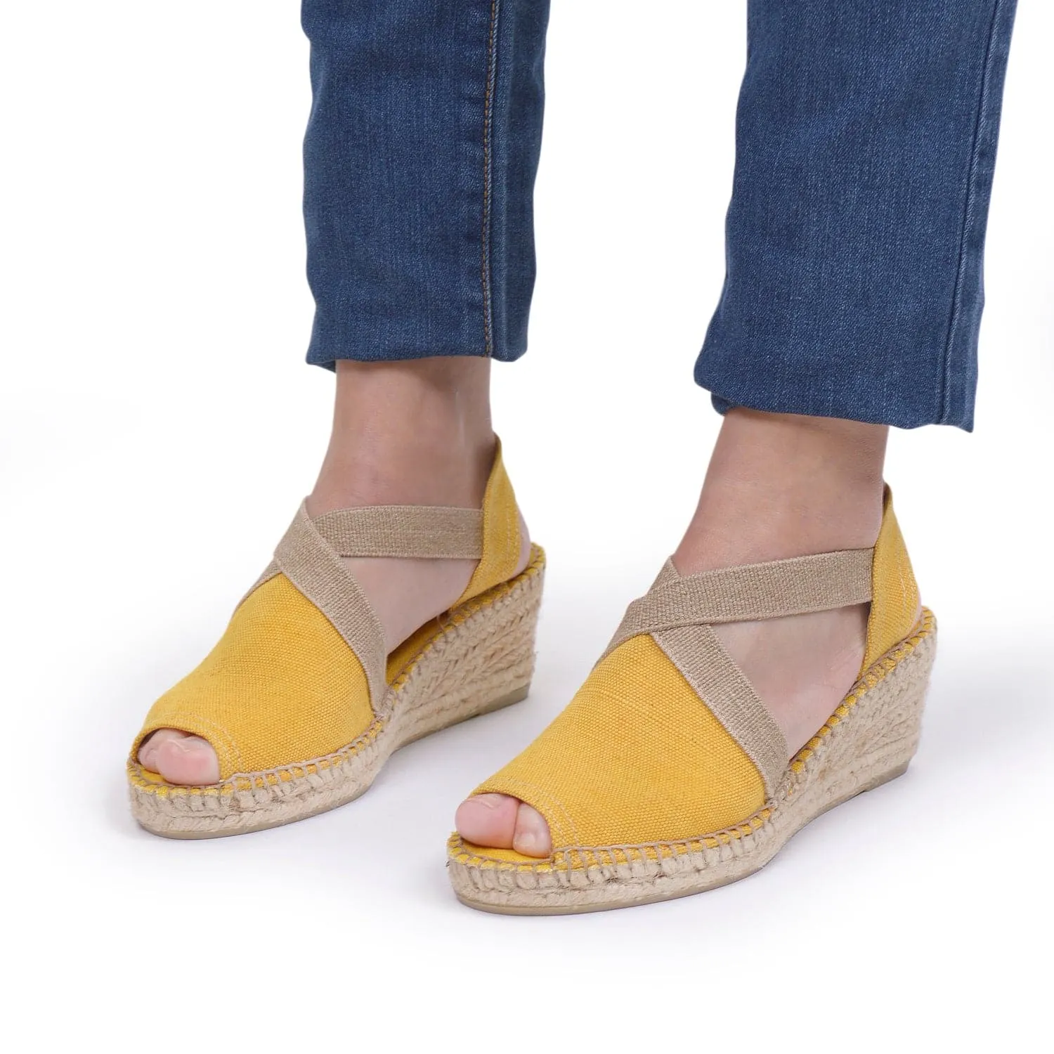 Plain Canvas Wedge Espadrille for Women - Breda-V