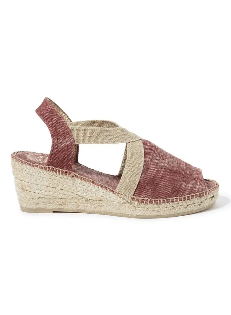 Plain Canvas Wedge Espadrille for Women - Breda-V