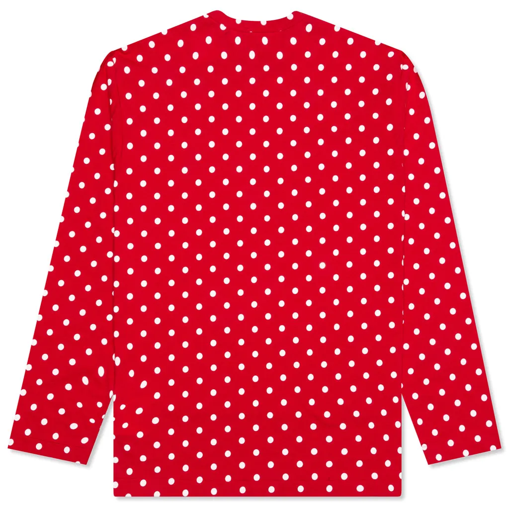 Polka Dot L/S T-Shirt - Red