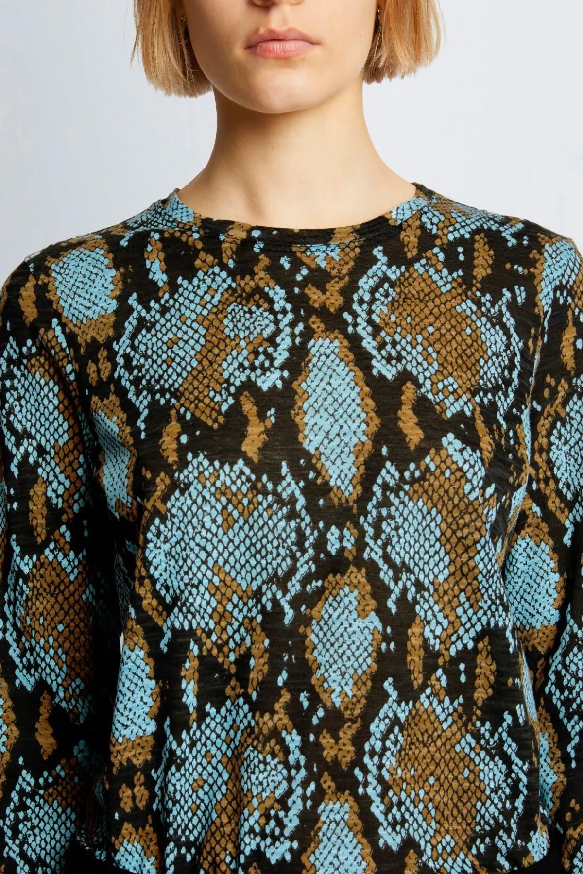 Proenza Schouler Snake Print Tissue T-Shirt - Black Multi