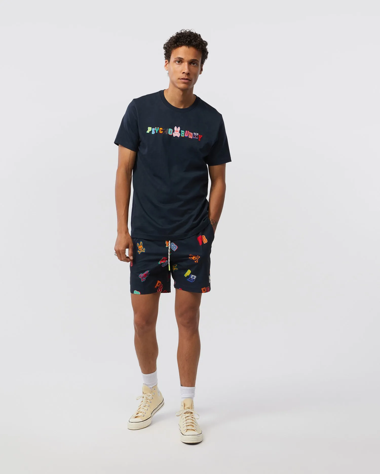 Psycho Bunny Mens Fulton Graphic Tee - Navy