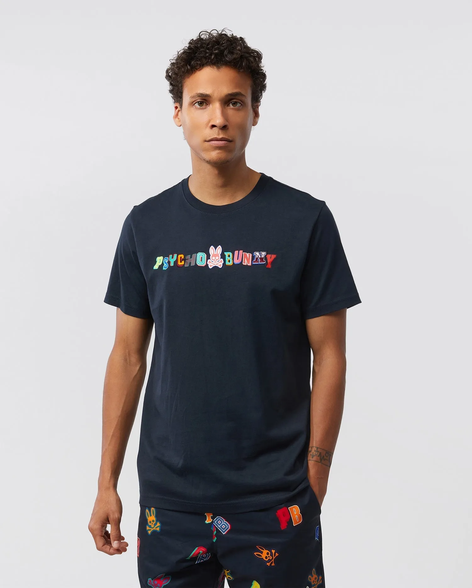 Psycho Bunny Mens Fulton Graphic Tee - Navy