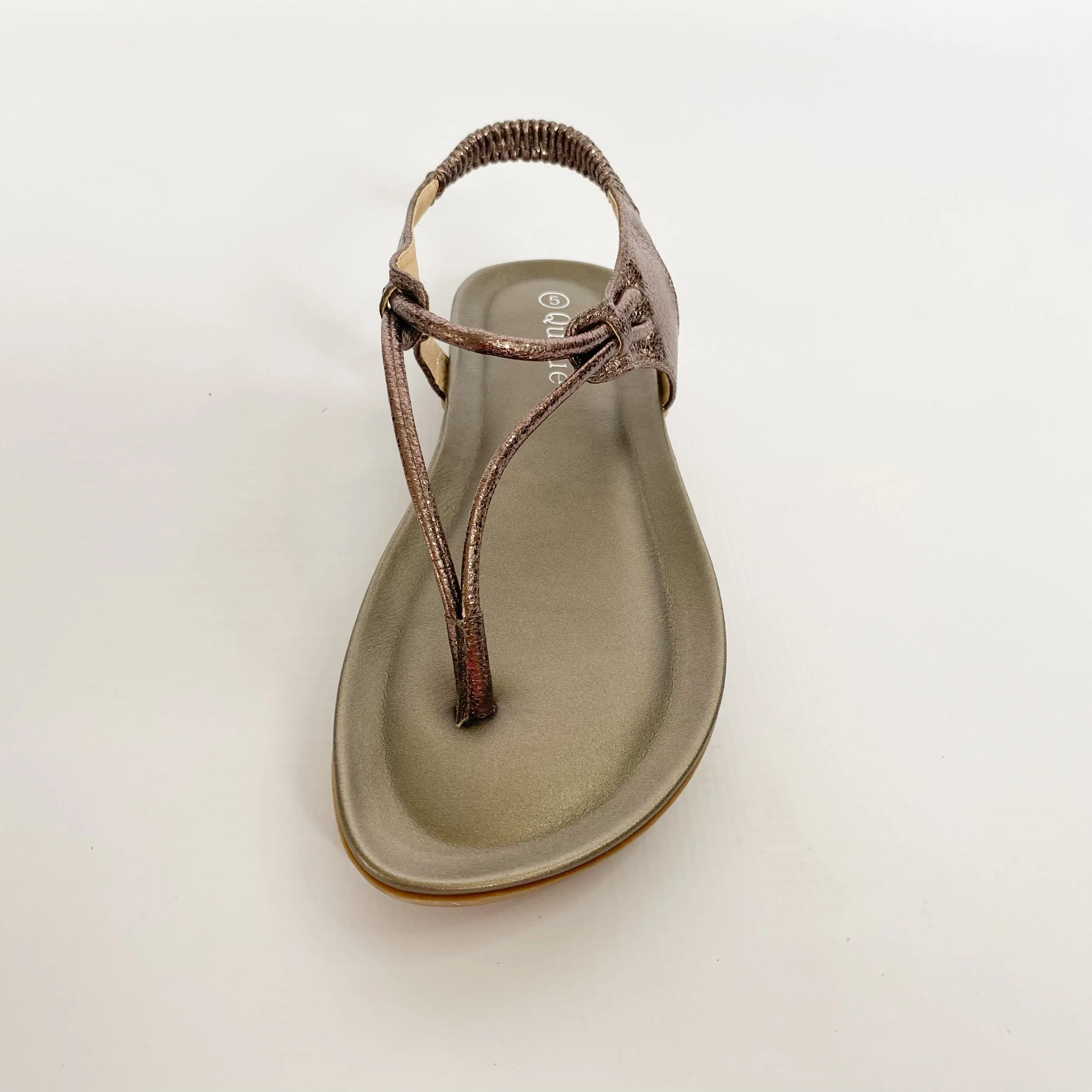 Queue pewter toe thong sandal