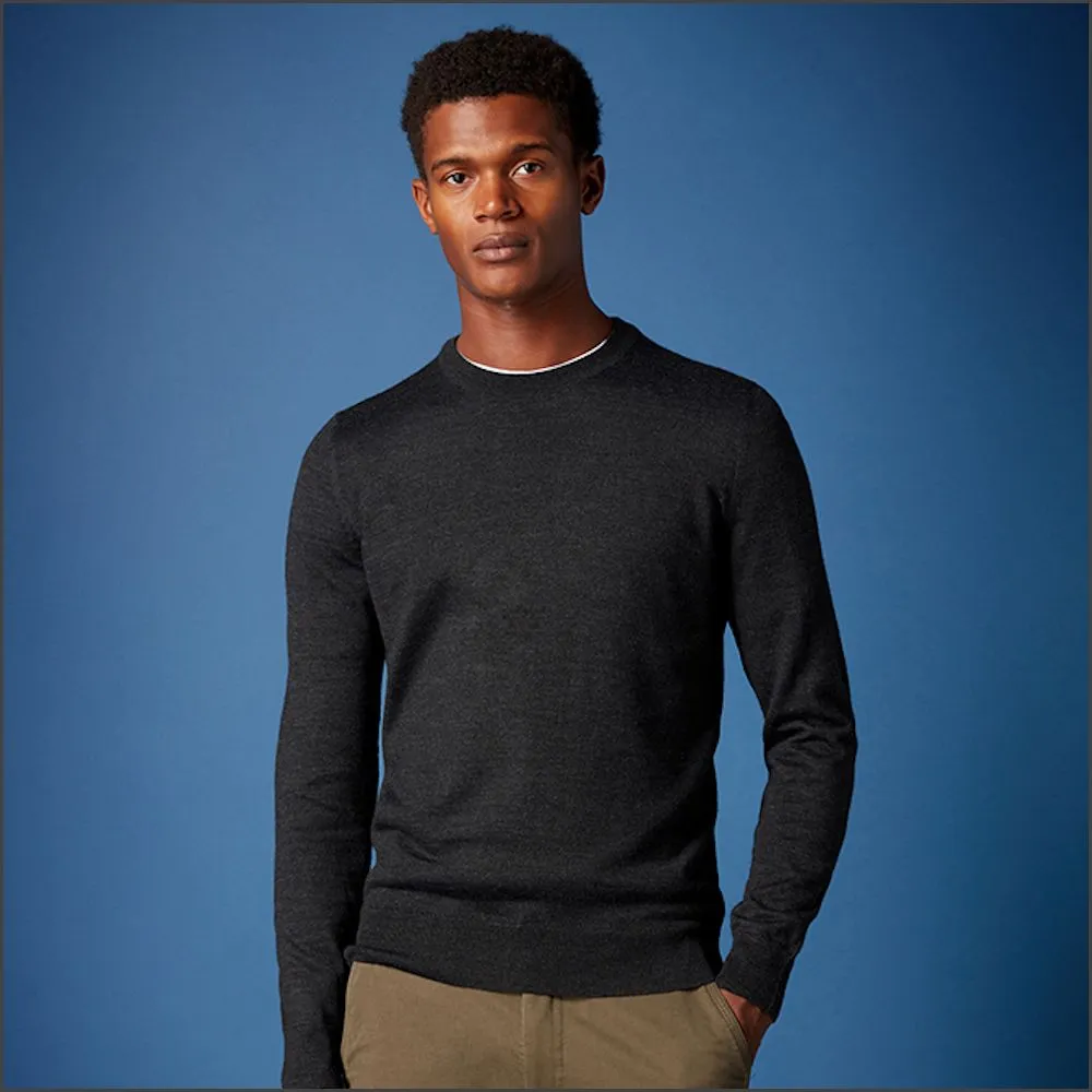 Remus Uomo Grey Slim Fit Merino Wool-Blend Sweater>>