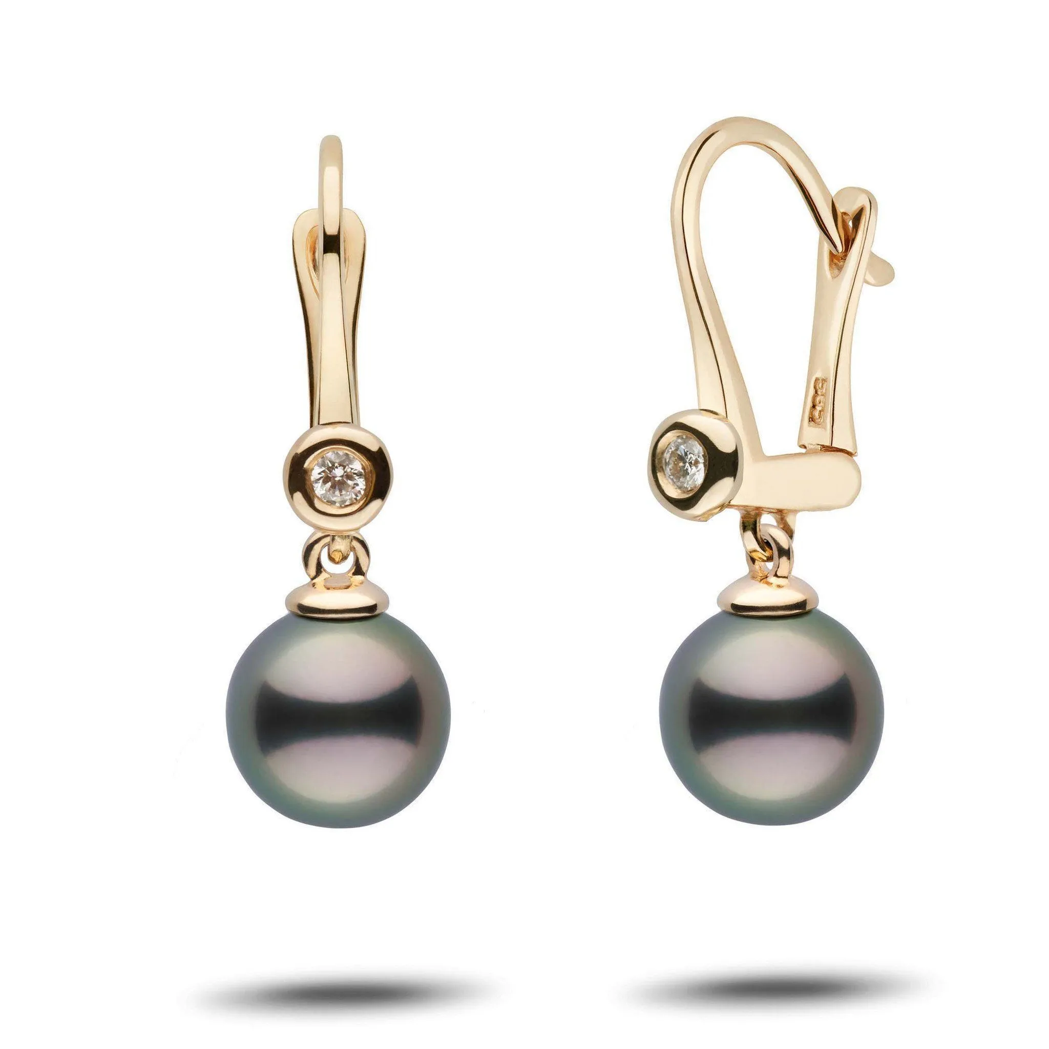 Romantic Collection Tahitian 8.0-9.0 mm Pearl & Diamond Dangle Earrings