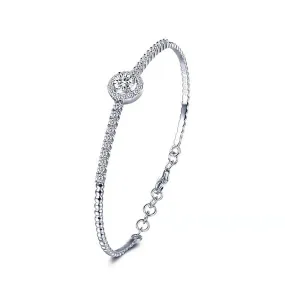 Round Open Moissanite Bracelet