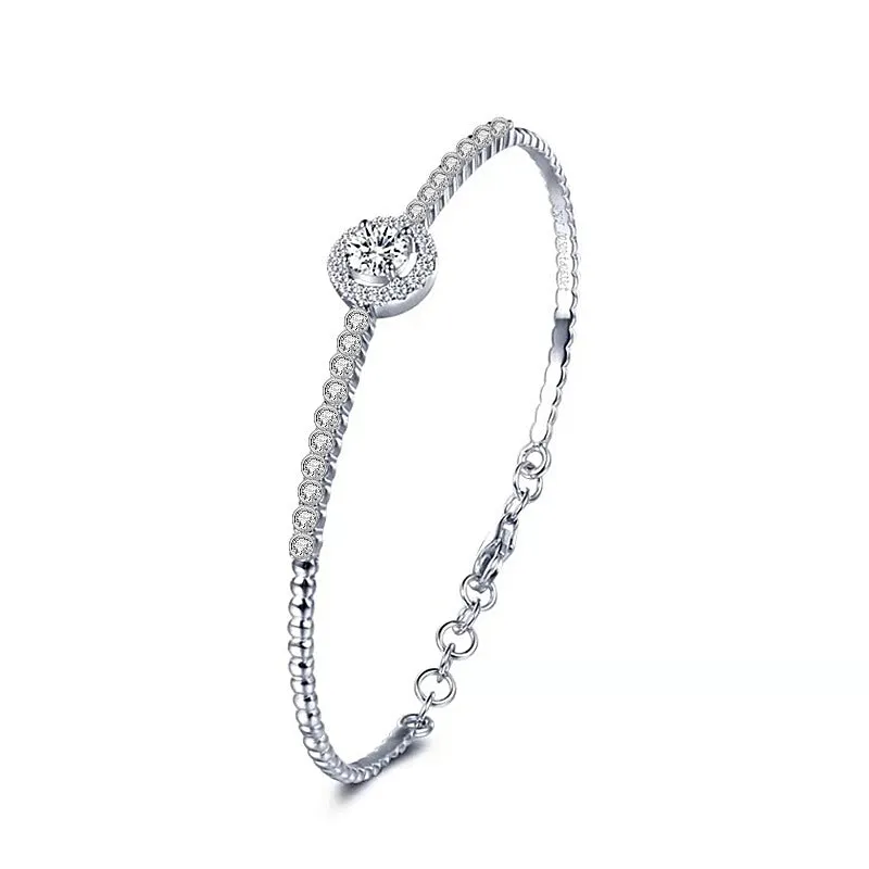 Round Open Moissanite Bracelet