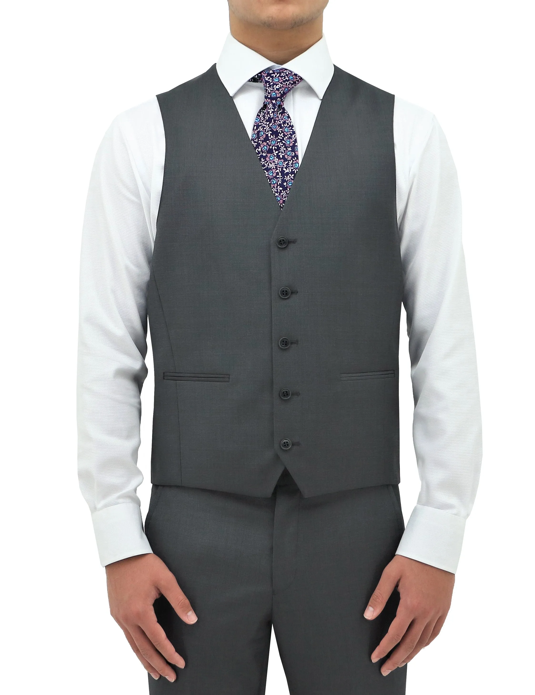 Ryan 704 Grey Wool Waistcoat