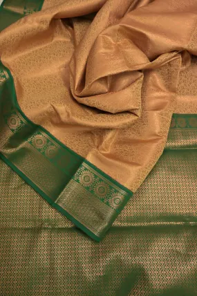 Sandalwood Color South Silk Saree with Copper Zari Work