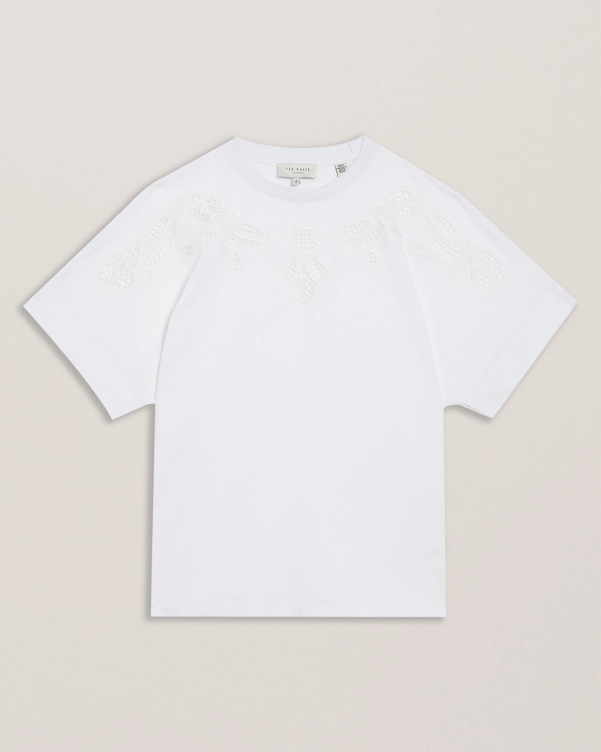 Shralee Embroidered Cut Out Tee White