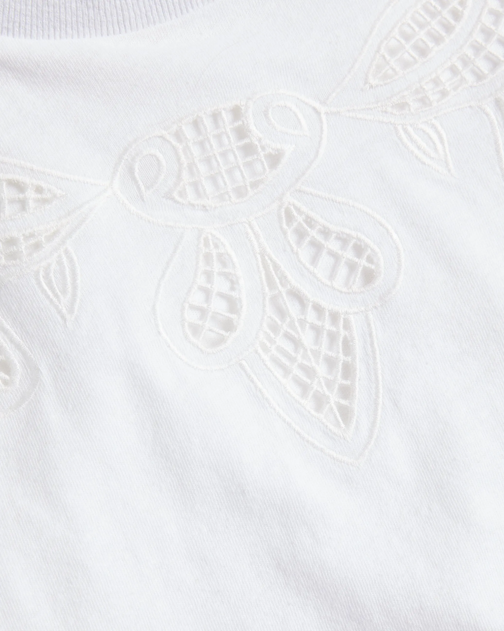 Shralee Embroidered Cut Out Tee White