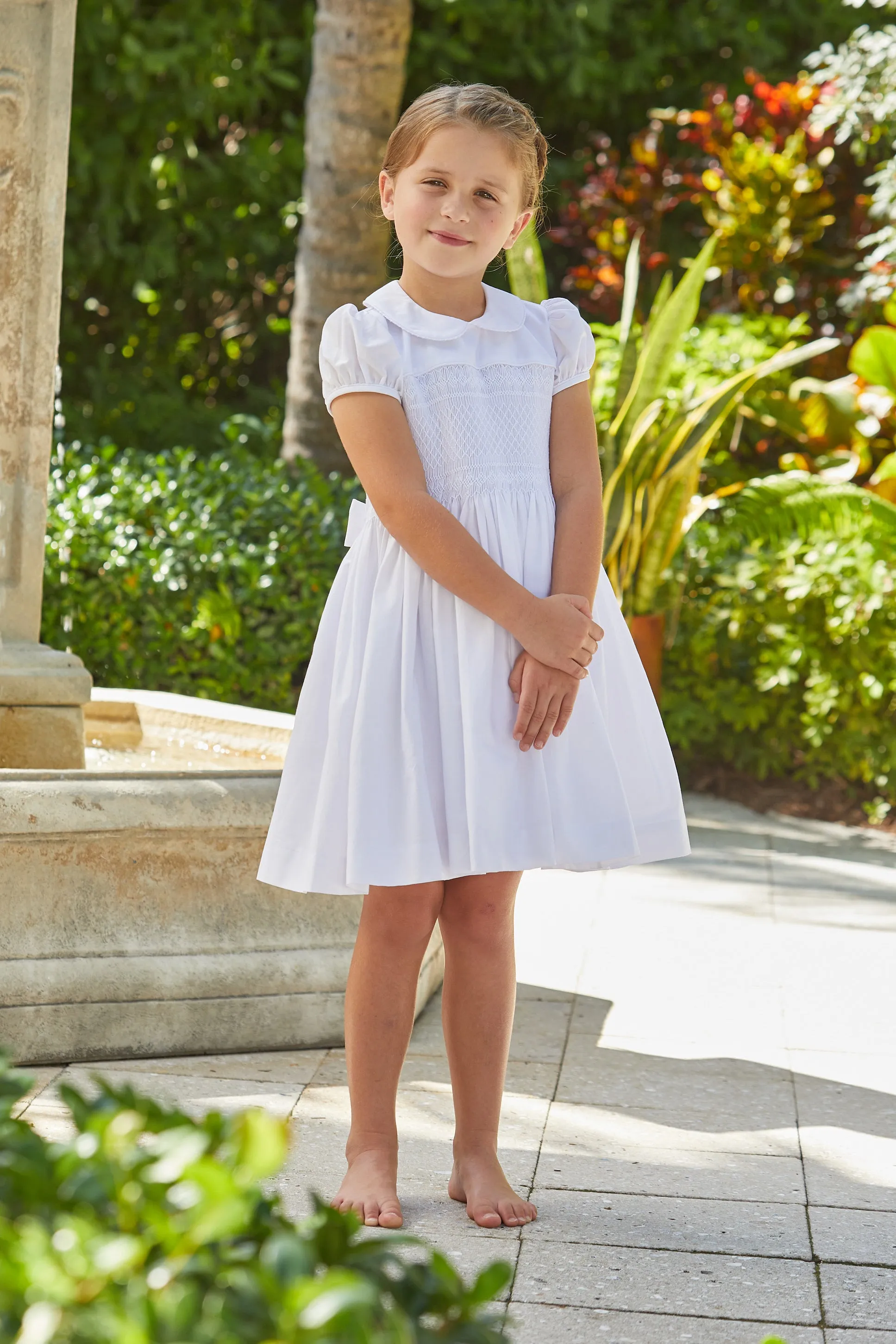 Smocked Emery Dress - White