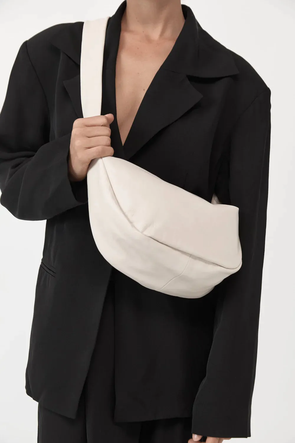 Soft Crescent Bag - Ecru