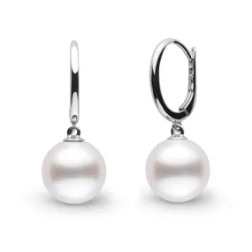 Solid Eternal Collection 10.0-11.0 mm White South Sea Pearl Earrings