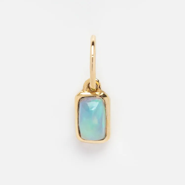 Solid Gold Birthstone Baguette Charm