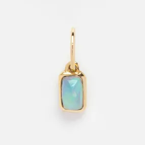 Solid Gold Birthstone Baguette Charm