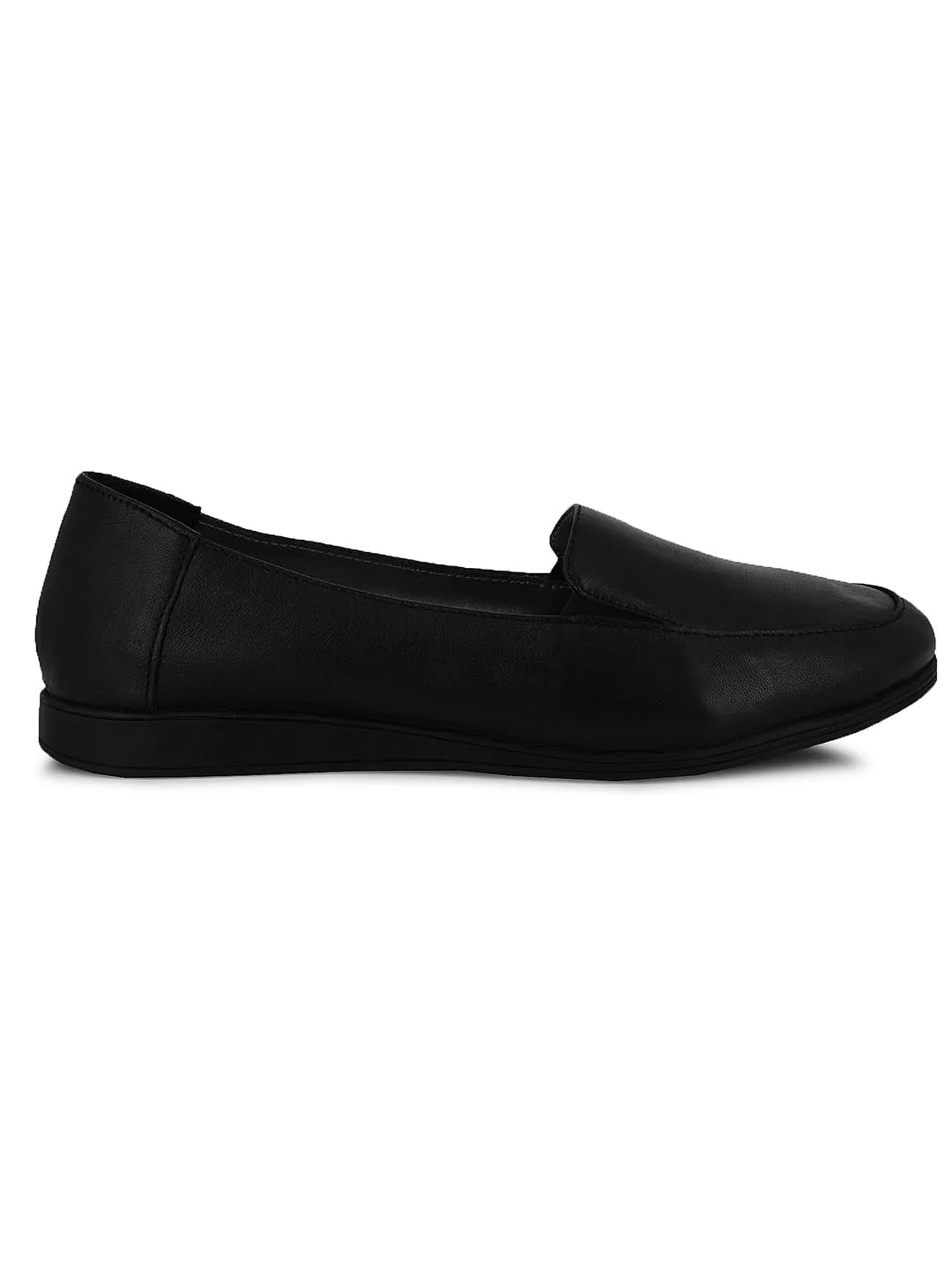 Soothe Black Leather Slip-Ons