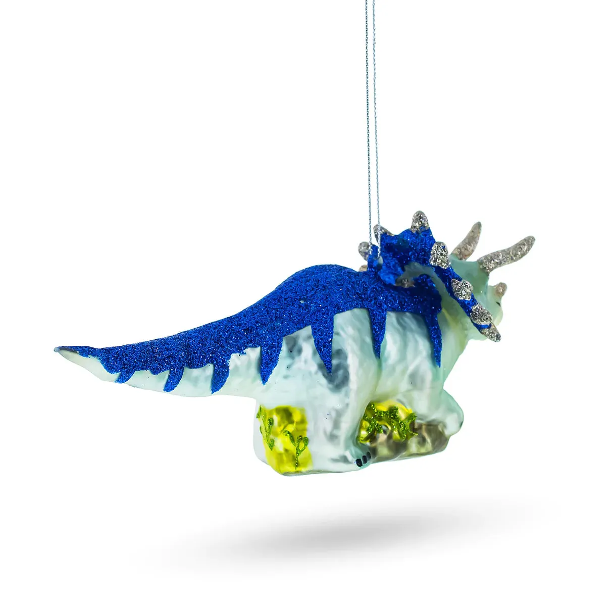 Sparkling Triceratops Dinosaur Ornament