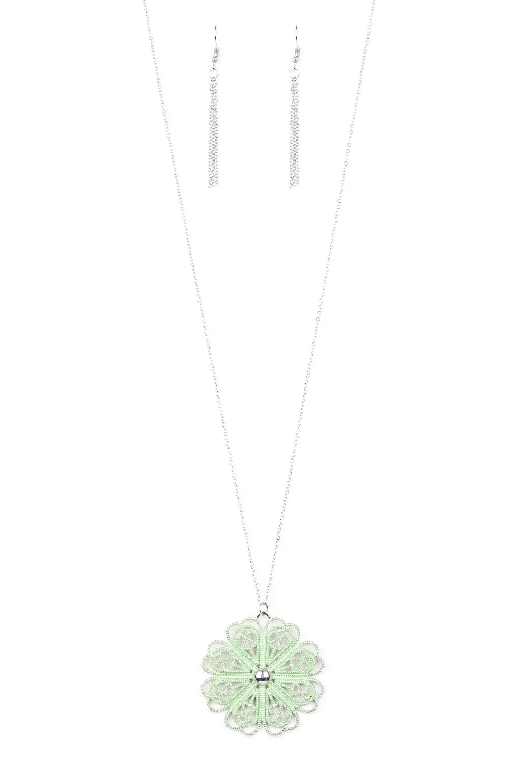 Spin Your Pinwheels Green Necklace Set