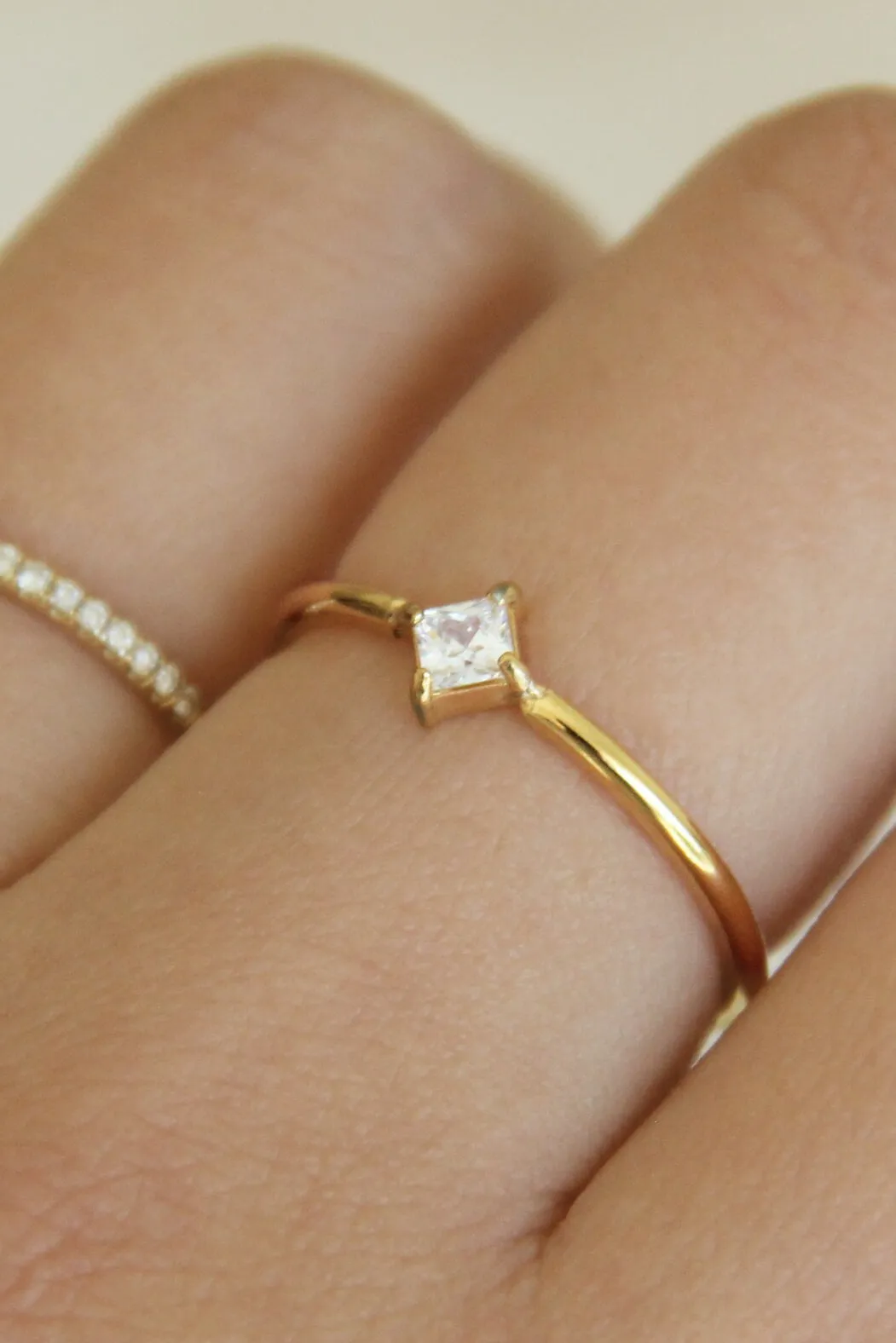 Square CZ Ring