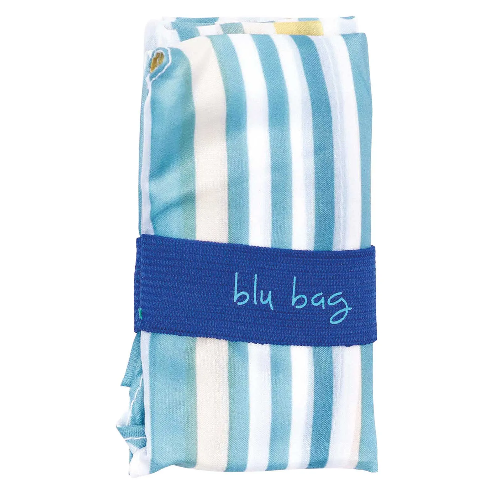 Summer Stripe Yellow Blu Bag Reusable Shopping Bag - Machine Washable