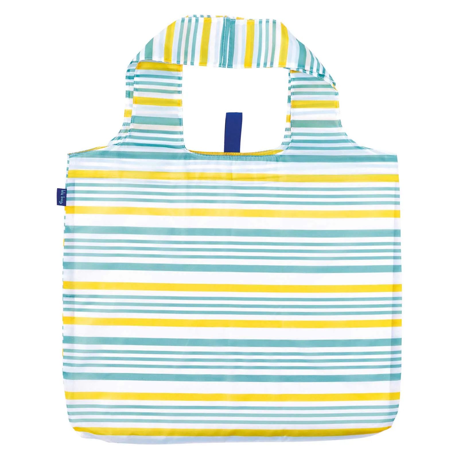 Summer Stripe Yellow Blu Bag Reusable Shopping Bag - Machine Washable