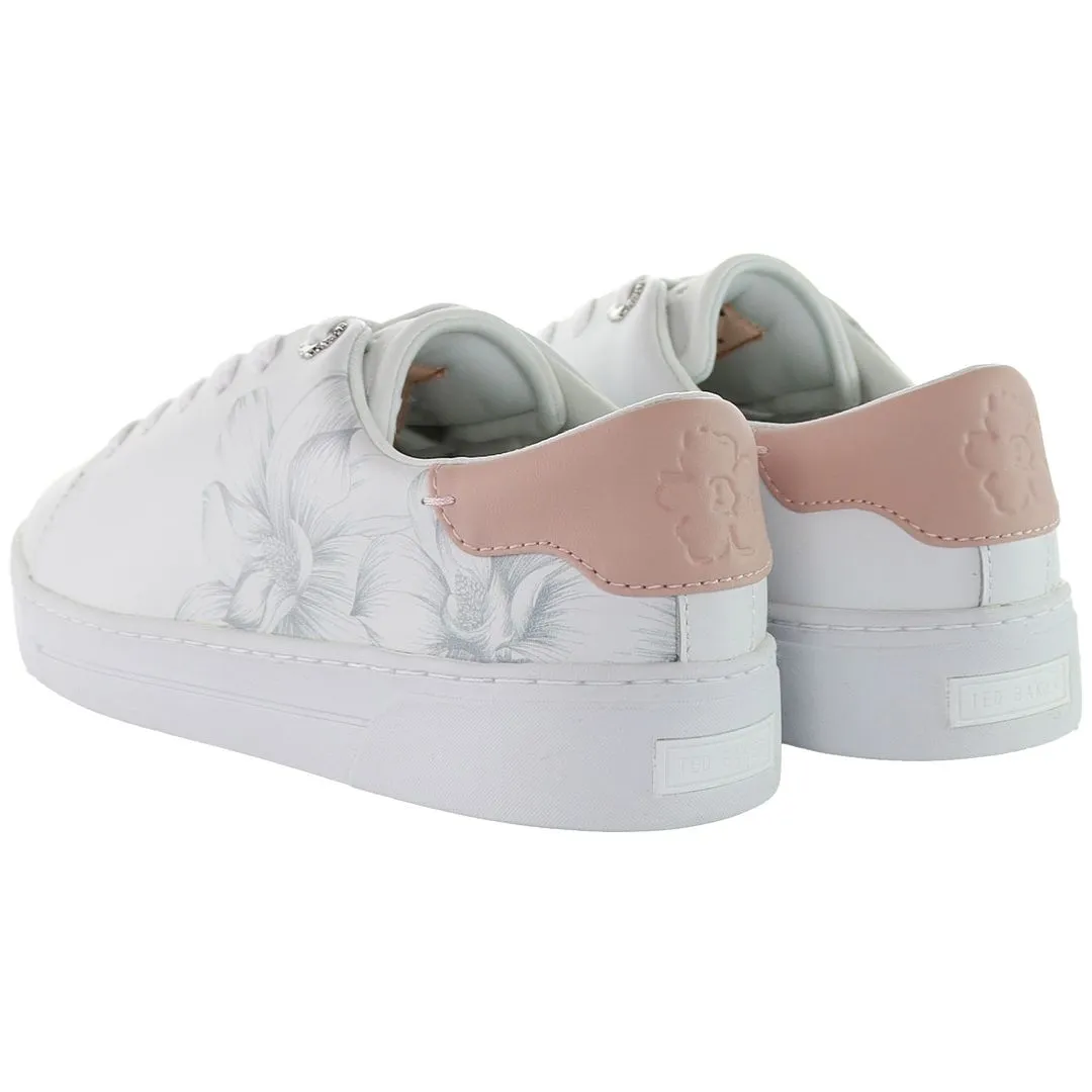 Ted Baker Kathra Magnolia Print Womens White Trainers