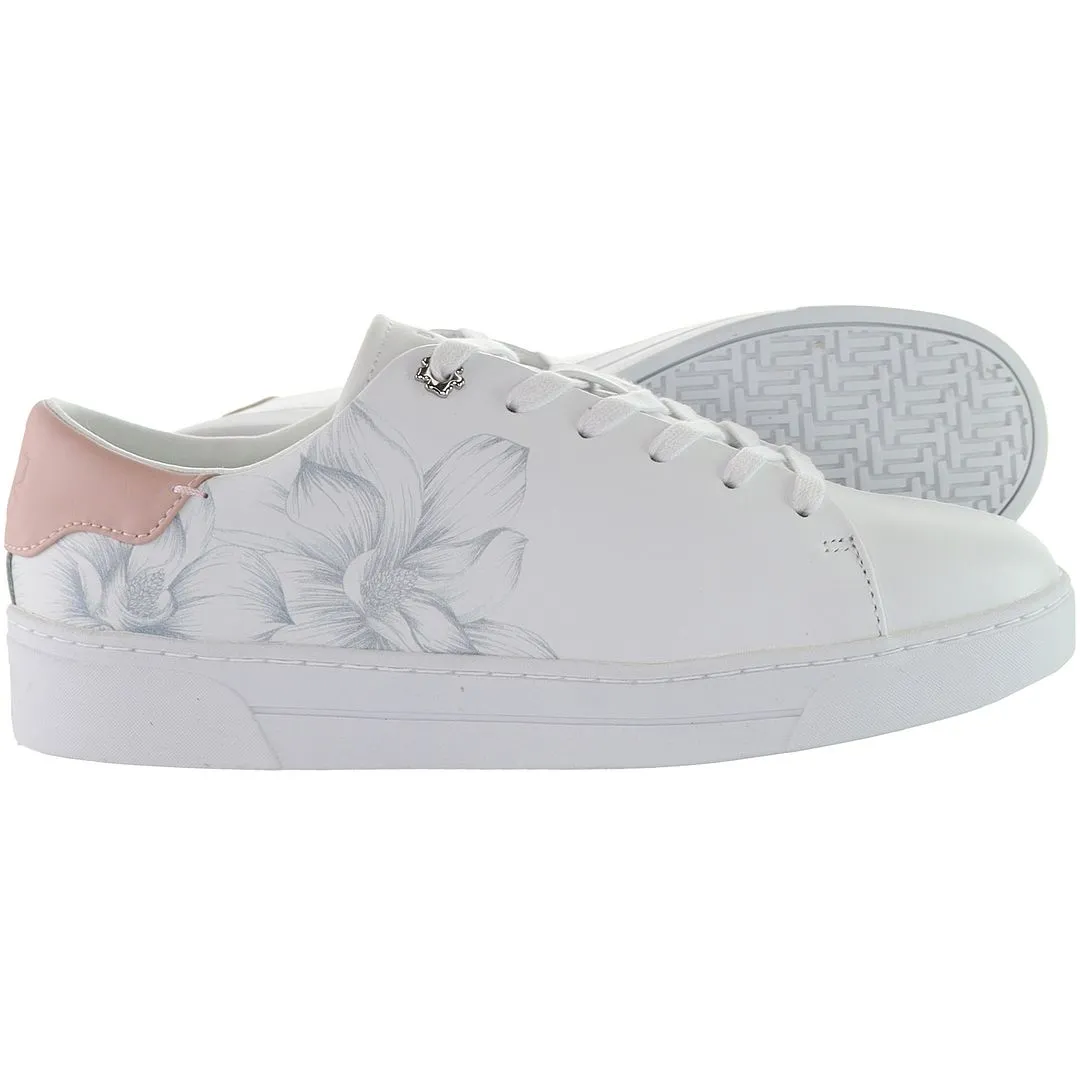 Ted Baker Kathra Magnolia Print Womens White Trainers