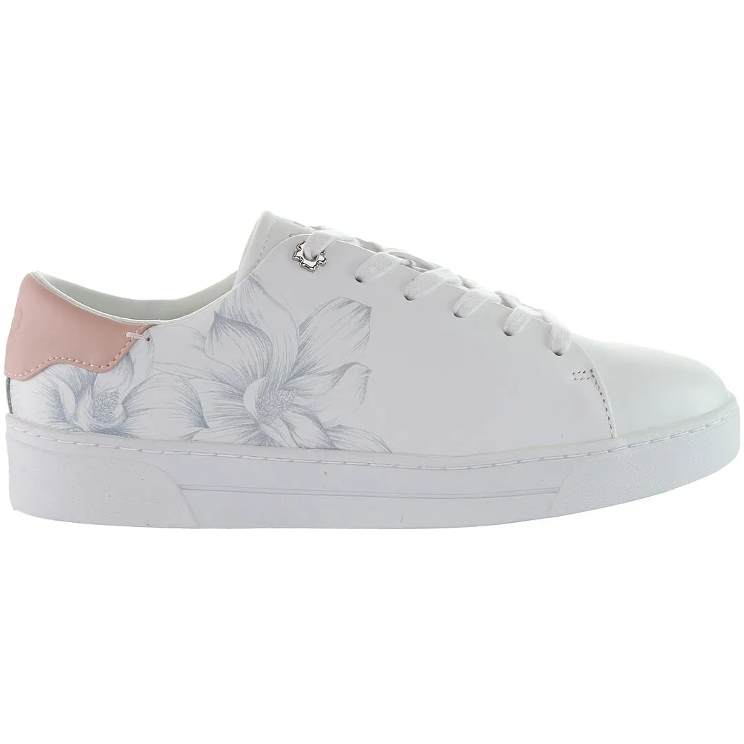 Ted Baker Kathra Magnolia Print Womens White Trainers