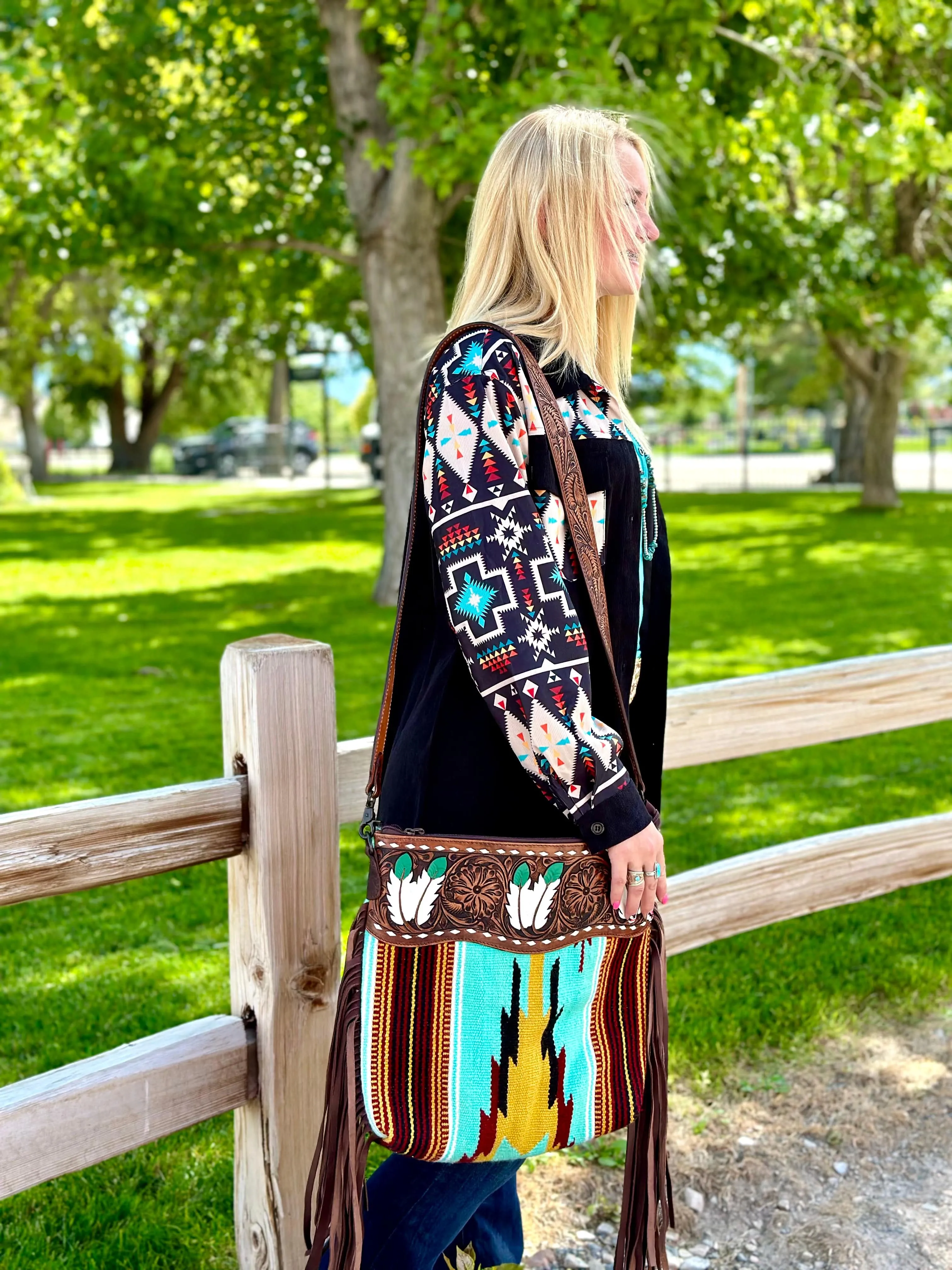 The Saddle Up Aztec Cord Shacket Jacket