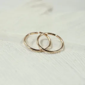 Tiny Hoop Earring Plain Endless - Choose Your Diameter, Gauge, Metal, Hoops For Men & Women